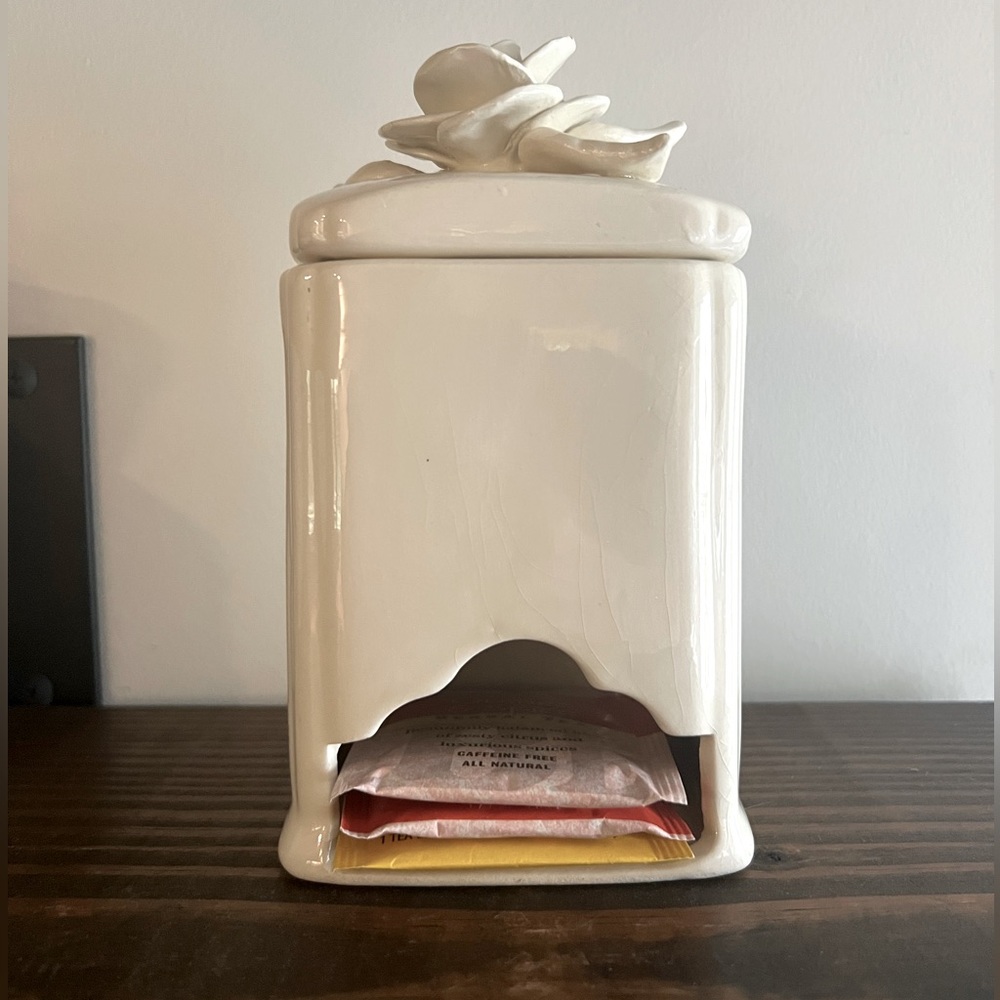 Tea Bag Dispenser Ceramic Caddy Vintage
